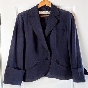 Charles Nolan Navy Black Trim French Cuff Blazer